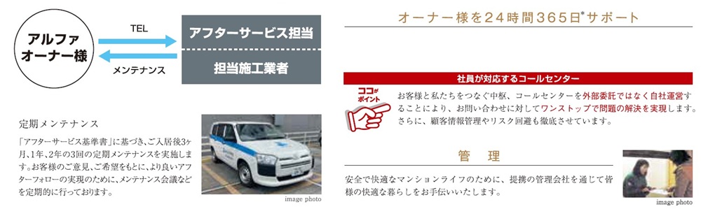 アフターサービス担当者によるきめ細やかなアフターフォロー