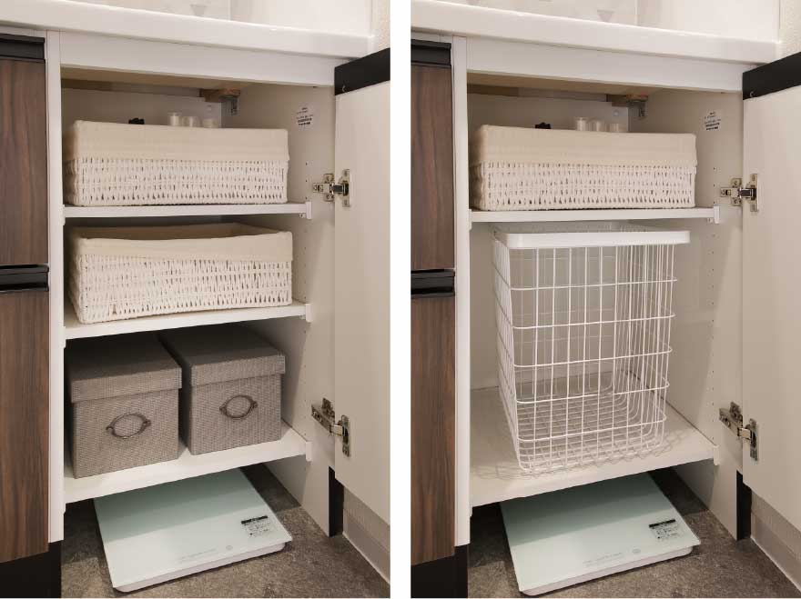 フレキシブルな可動棚収納
