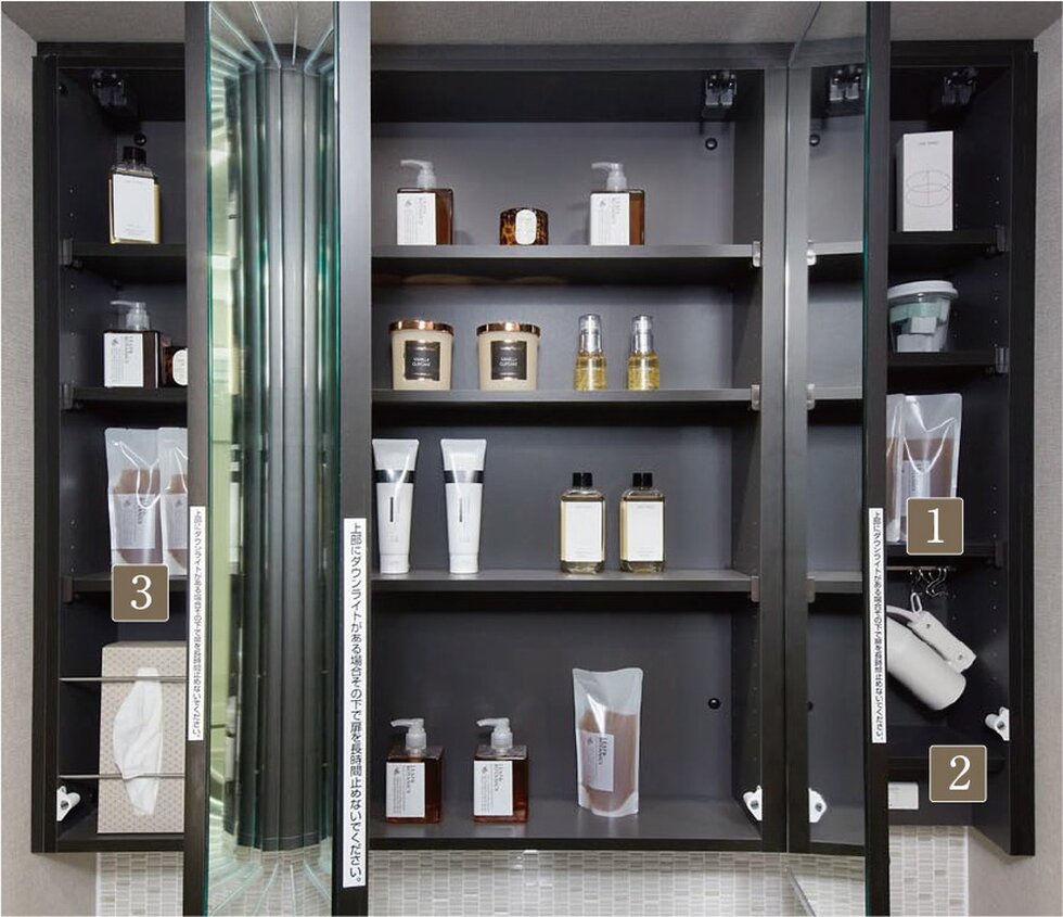 三面鏡裏収納
