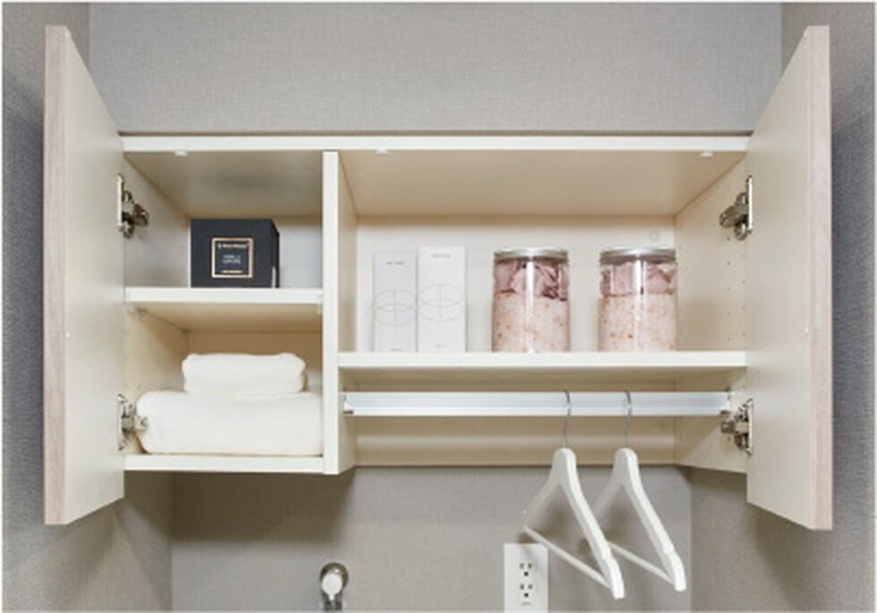 洗濯機置場上部吊戸棚