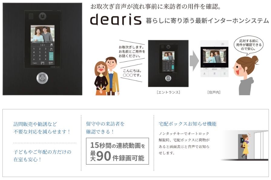 入居者に代わって来客対応する
取次ぎ機能付インターホン・24時間セキュリティシステム。