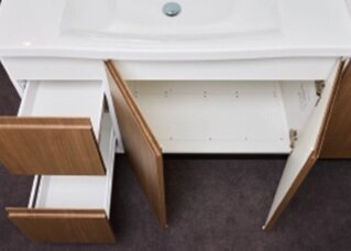 2段引出し+開き扉収納