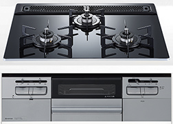 3口ガラストップコンロ