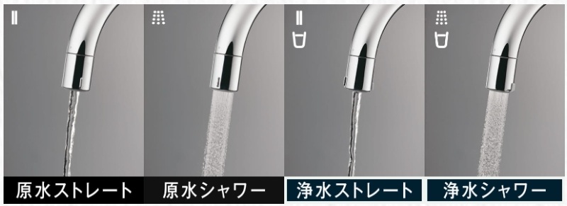 ストレスフリーでたっぷり使える浄水シャワー。料理の下ごしらえも効率アップ。