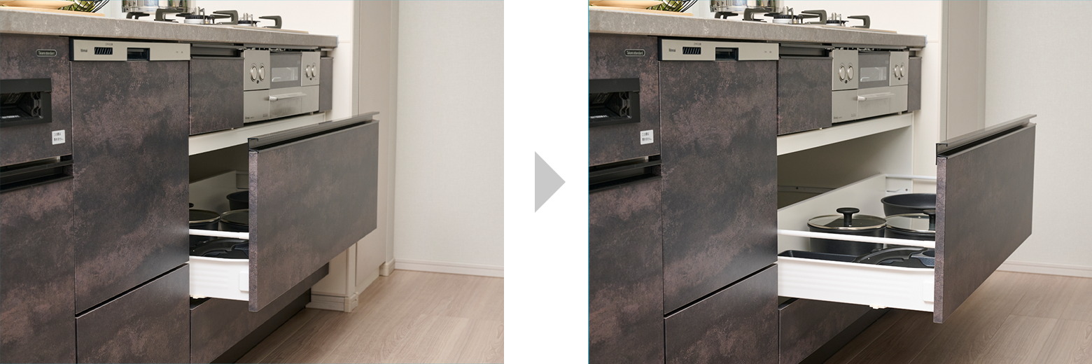 ソフトクローズスライド収納