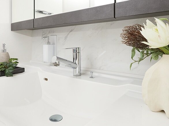 ミラー下ホーローパネル貼り