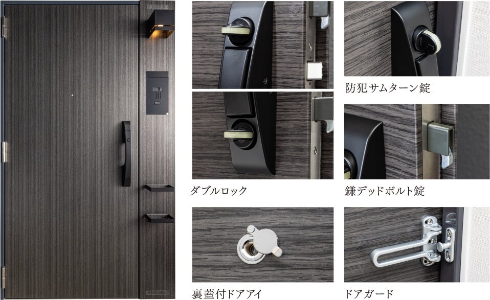 数々の防犯対策を施した玄関ドア