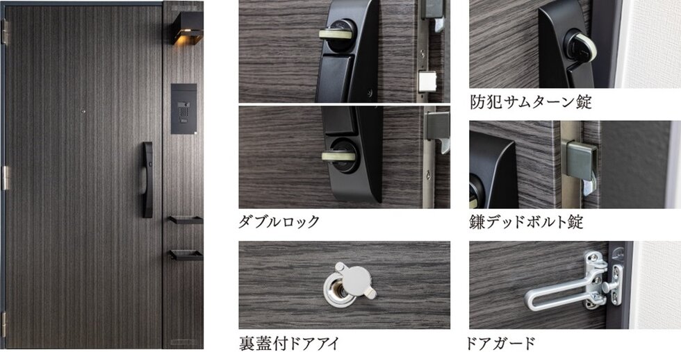数々の防犯対策を施した玄関ドア