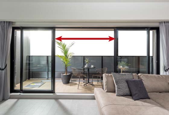 センターオープンサッシ