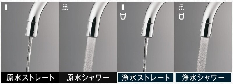 ストレスフリーでたっぷり使える浄水シャワー。料理の下ごしらえも効率アップ。