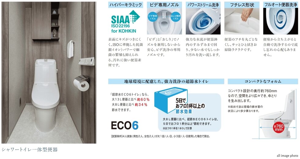 シャワートイレ一体型便器
