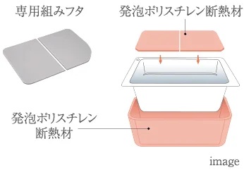 保温浴槽（専用組みフタ・フック付）