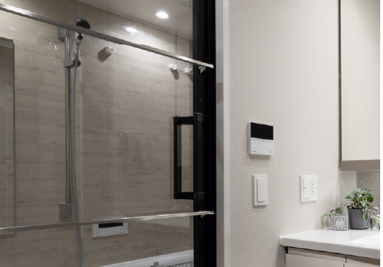 2段パイプのタオル掛け