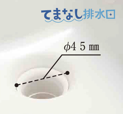 てまなし排水口で、
お掃除の不満解消
