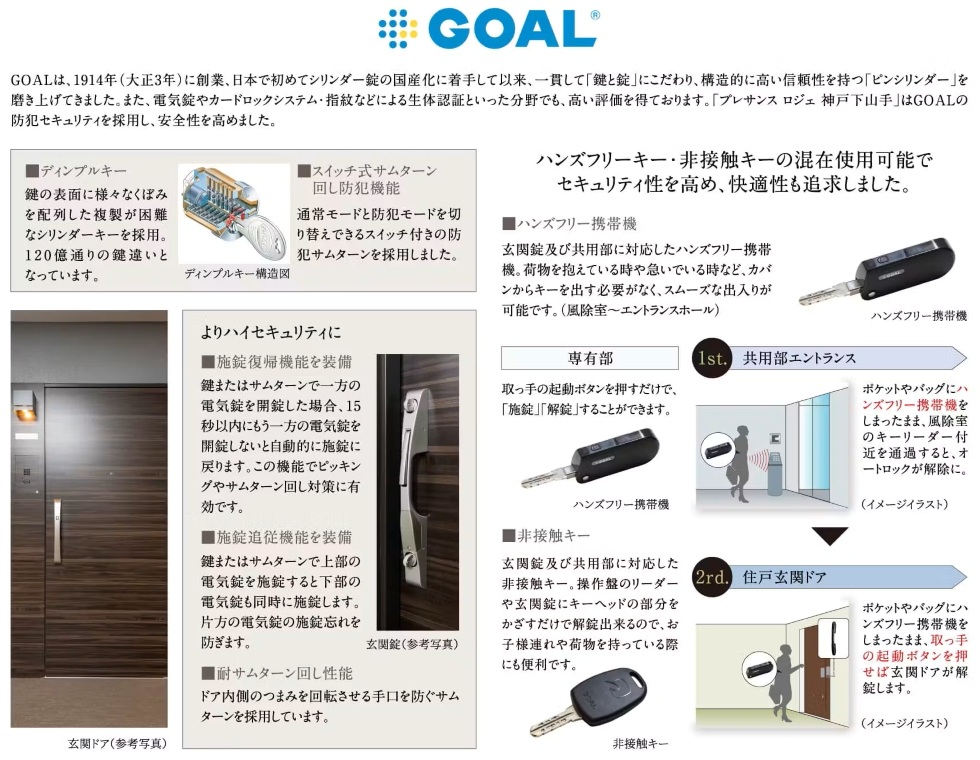「世界水準の防犯力」でお応えする信頼のブランドGOAL(ゴール)を採用。