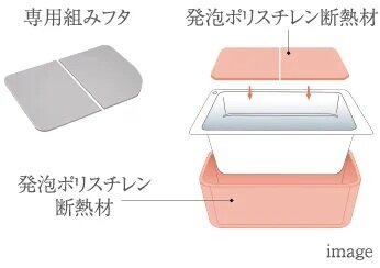 保温浴槽（専用組みフタ・フック付）