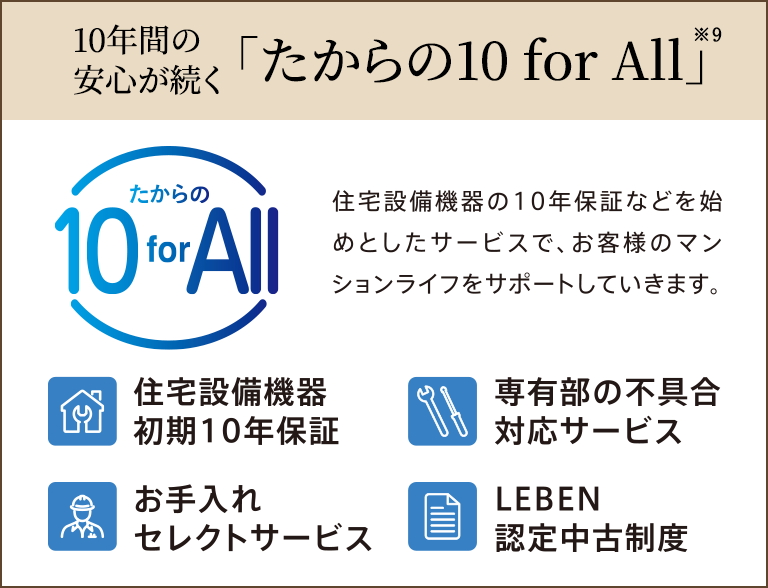 10年間の安心が続く「たからの10 for All」