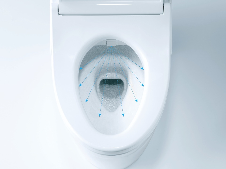 便器表面に水の膜を作り、
汚れが付きにくい「プレミスト」
