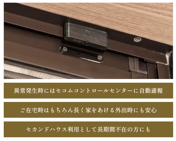 ｢防犯マグネットセンサー｣を全ての開口部に設置。
※固定窓は除く