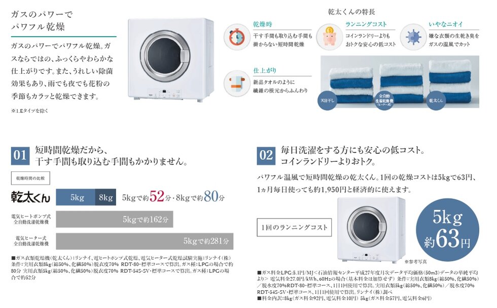 ガス衣類乾燥機「乾太くん」採用