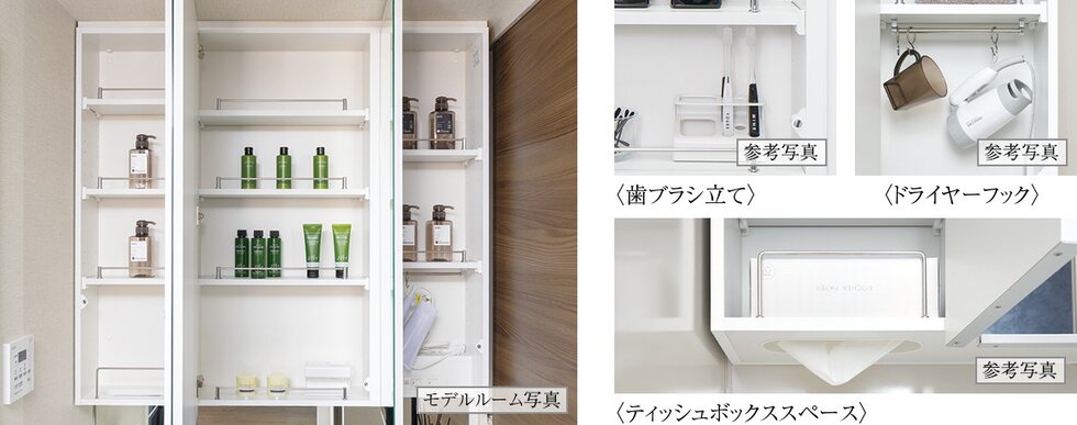 三面鏡裏収納