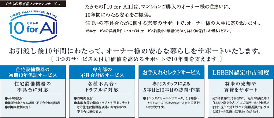 たからの10 for All
（専有部メンテナンスサービス）
