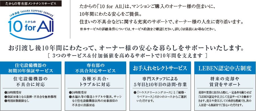 たからの10 for All
（専有部メンテナンスサービス）