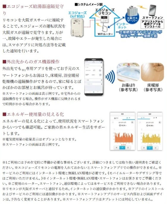 スマートフォンを利用した便利なサービス ～無線LAN機能付エコジョーズ用リモコンセット～