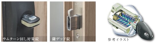 ダブルロック仕様で安心のディンプルキー
