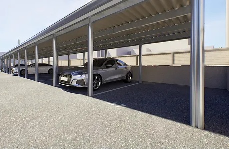 屋外平置駐車場（屋根付）
カーポート区画（12台）
