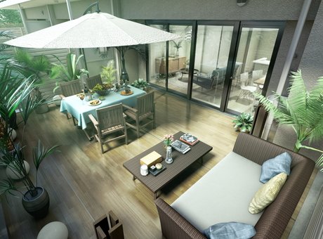 専用テラス完成予想図