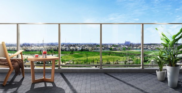 現地7階相当から南西方面を撮影した周辺写真(2016年6月撮影)