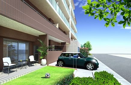 テラス・専用庭・専用駐車場完成図