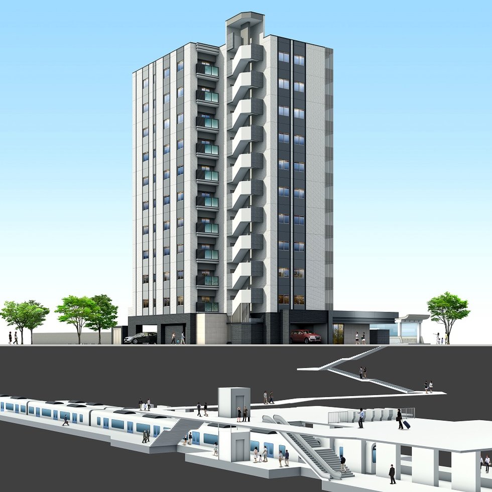 「環状通東」駅直上 構造概念図