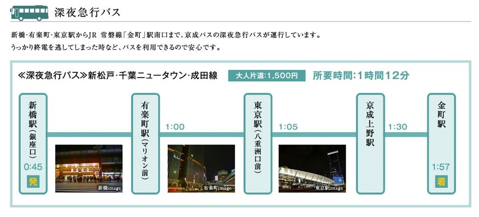 深夜急行バス案内