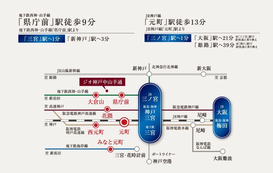 7駅5路線が利用可能。
恵まれたアクセスで毎日の通勤も快適に。