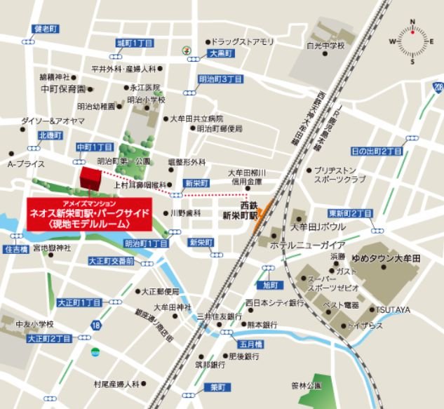 現地・モデルルーム案内図
