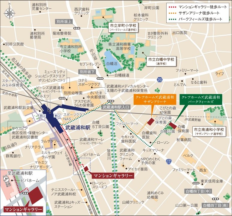 現地・マンションギャラリー案内図