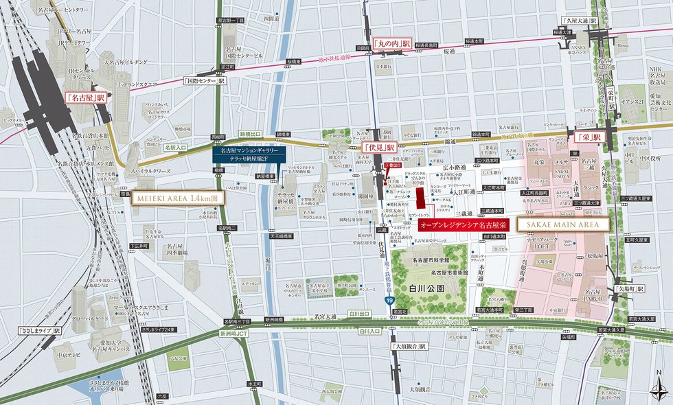 現地・名古屋マンションギャラリー案内図