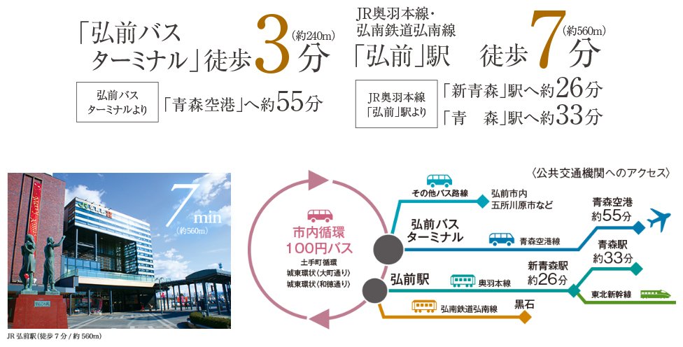 市内バス・新幹線・飛行機のアクセスに優れ、出張や旅行にも便利。