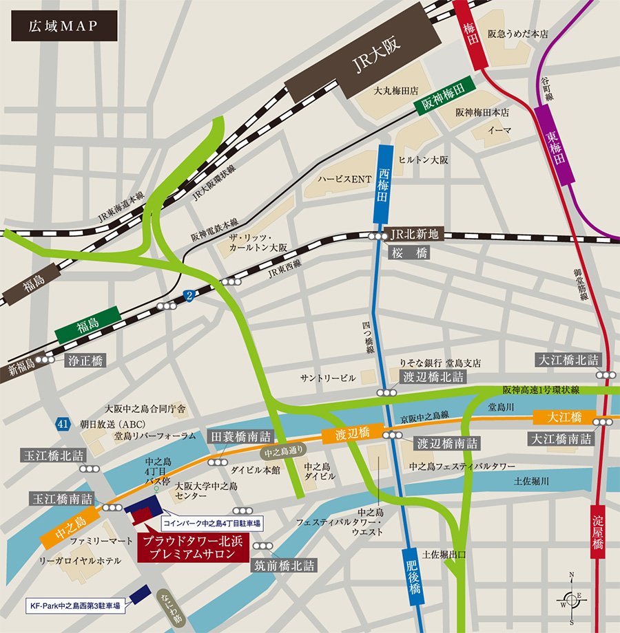 プレミアムサロン案内図(広域)
