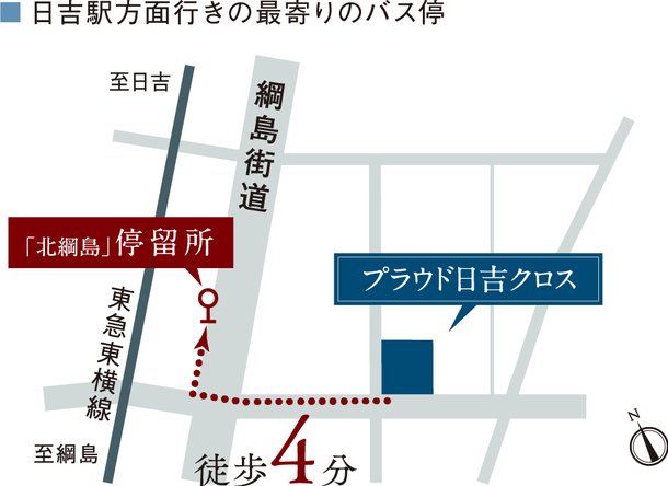 日吉駅方面行きの最寄りのバス停