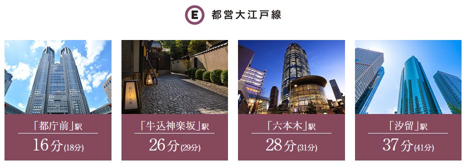 隣駅の「練馬」駅から、都営大江戸線で「都庁前」、「六本木」へ。
