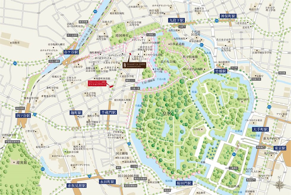 現地・マンションラウンジ案内図
