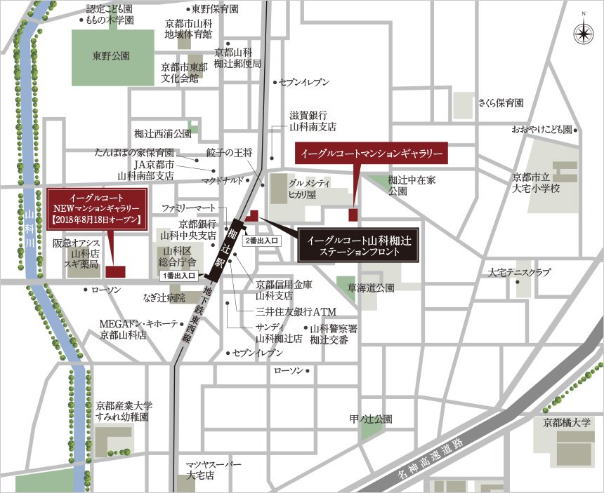 現地・イーグルコートNEWマンションギャラリー案内図