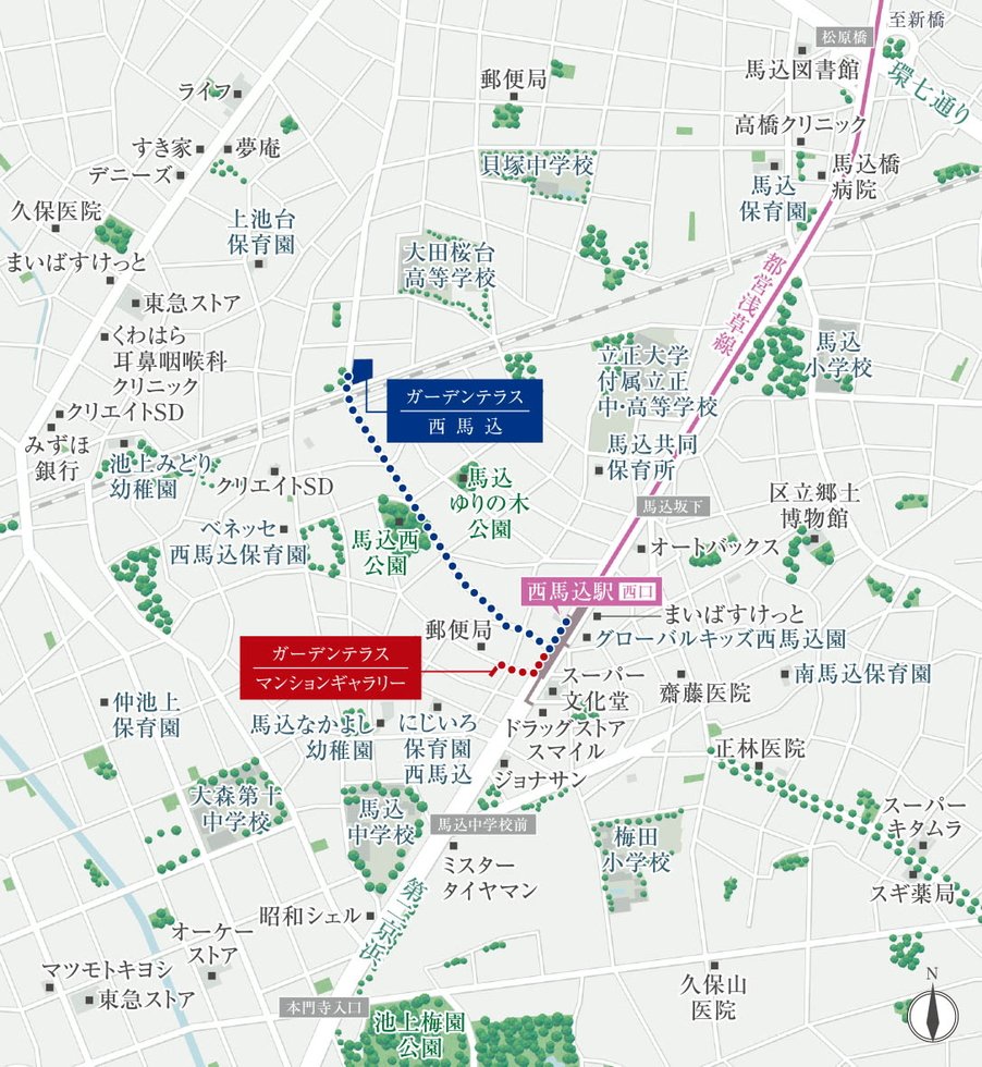 現地・マンションギャラリー案内図