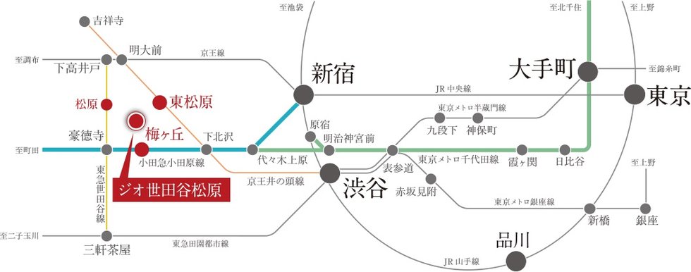3駅3路線※1で想いのままの都心アクセス。