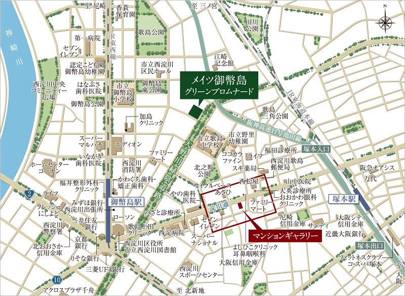 現地・マンションギャラリー案内図