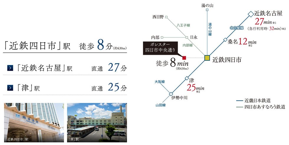 「近鉄名古屋」駅へ直通。
大いなる利便とつながる価値。