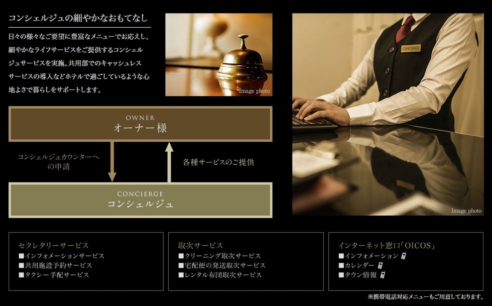 ホテルライクな日常をサポートするコンシェルジュサービス。
